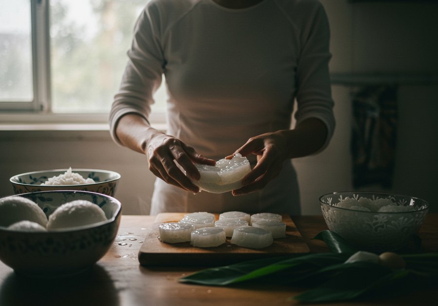 Cách làm rau câu trái dừa non dẻo ngon không bị tách lớp