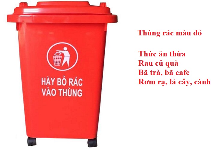 Thùng rác màu đỏ có ý nghĩa gì? Đựng chất thải nào?
