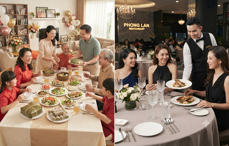So sánh tổ chức tiệc tại nhà và nhà hàng để lựa chọn phù hợp