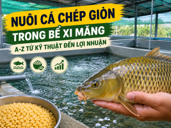 Kỹ thuật nuôi cá chép giòn trong bể xi măng năng suất cao
