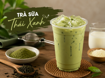 Cách pha trà sữa Thái xanh với bột béo không bị ngấy