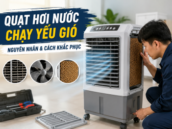 Quạt hơi nước chạy yếu gió do đâu? Cách khắc phục hiệu quả