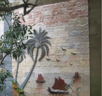 Đại gia chơi trội trang điểm tranh tường nhà bằng tranh đá quay