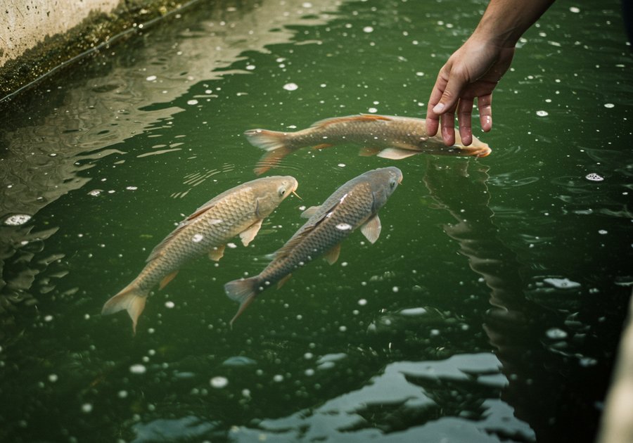 nuôi cá chép giòn trong be xi măng