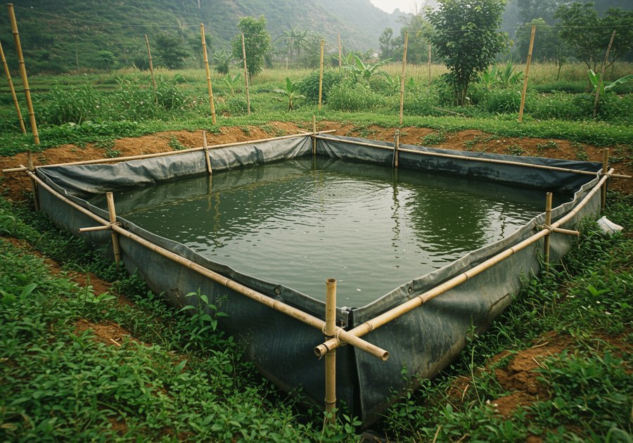 nuôi cá rô phi trong bể bạt