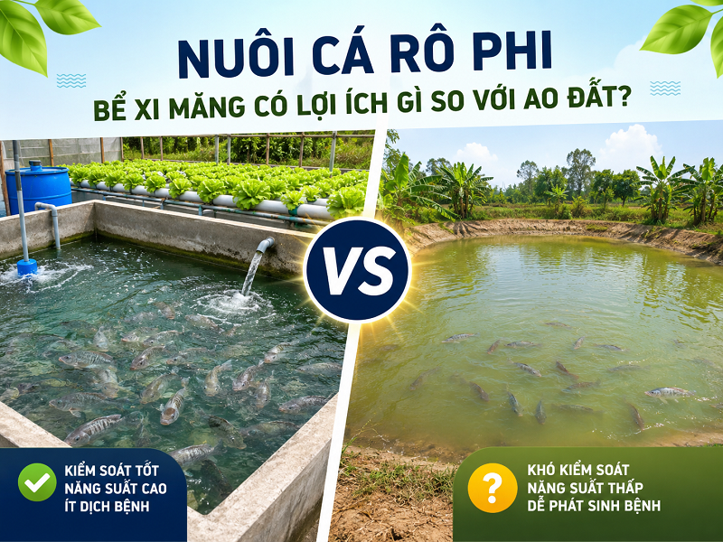 Nuôi cá rô phi trong bể xi măng có lợi ích gì so với nuôi ao đất