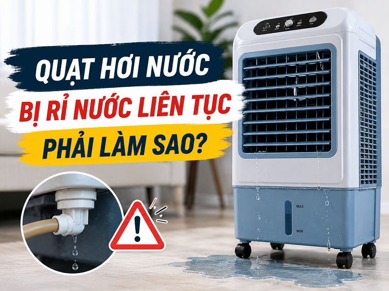 Quạt hơi nước bị rỉ nước liên tục phải làm sao